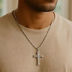 Silver Cross Pendant Necklace